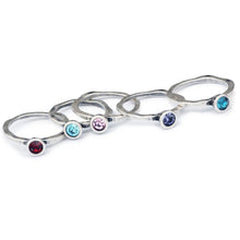 Load image into Gallery viewer, Swarovski Crystal Solitaire Birthstone Stacking Rings