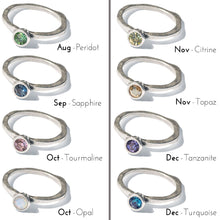 Load image into Gallery viewer, Swarovski Crystal Solitaire Birthstone Stacking Rings