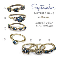Load image into Gallery viewer, Stackable September Birthstone Ring - Sapphire Blue