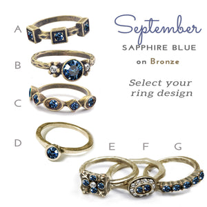 Stackable September Birthstone Ring - Sapphire Blue