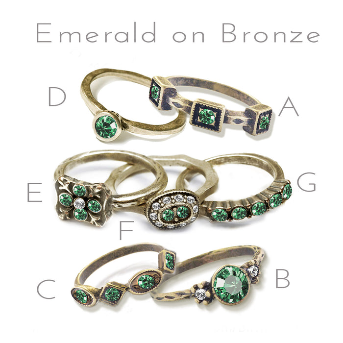 Emerald Stackable Rings