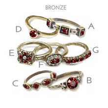 Load image into Gallery viewer, Garnet Red Crystal Stacking Rings