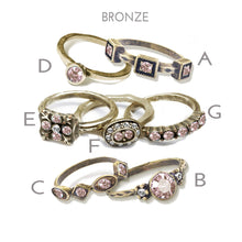 Load image into Gallery viewer, Vintage Rose Crystal Stacking Rings