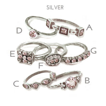 Load image into Gallery viewer, Vintage Rose Crystal Stacking Rings