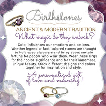 Load image into Gallery viewer, Birthstone Stackable Vintage Ring