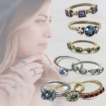 Set of 8 Dainty Vintage Rings R580