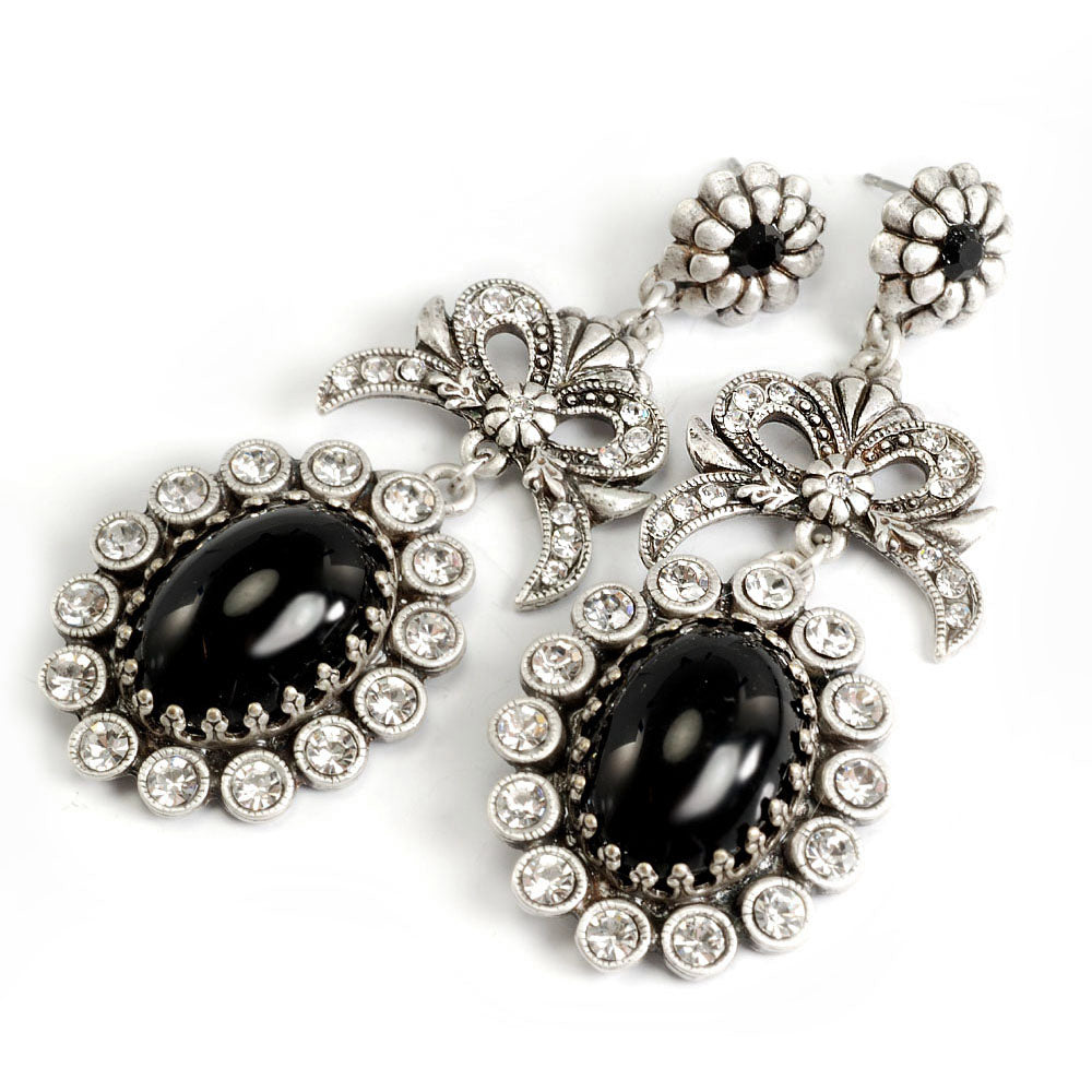 Katarina Jet and Crystal Earrings E1082