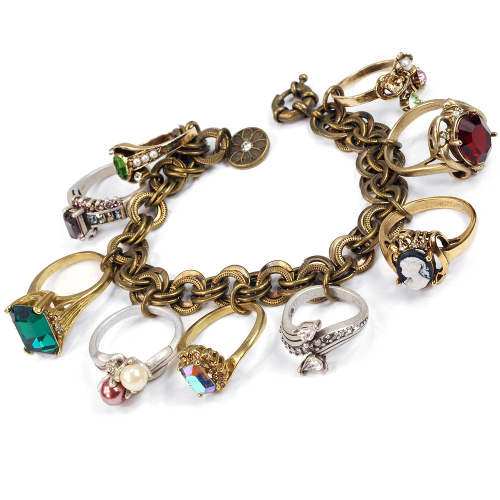 Antique Rings Charm Bracelet   BR122