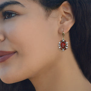 Oval Crystal Classic Earrings E1444