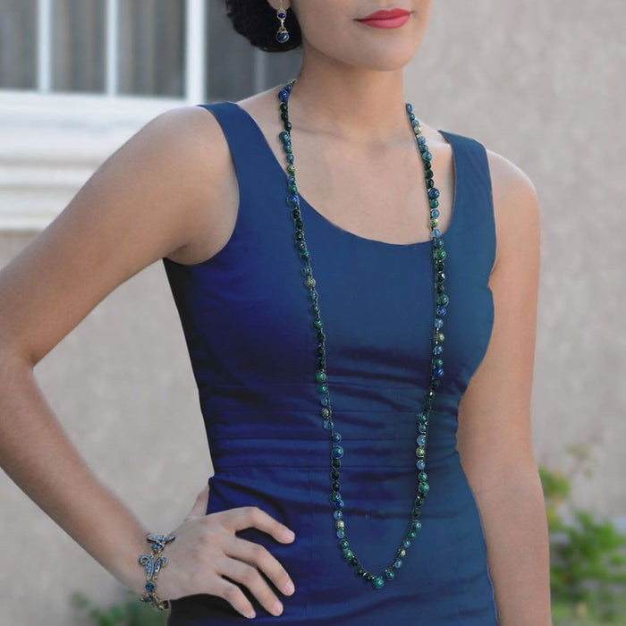 Gemstone Bead Necklace - Malachite or Jasper - Necklace