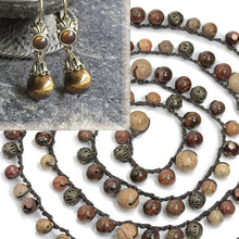 Load image into Gallery viewer, Gemstone Bead Necklace - Malachite or Jasper - Set N and E Jasper - Necklace