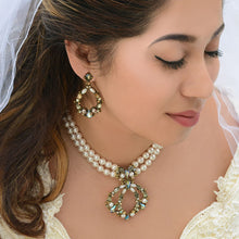 Load image into Gallery viewer, Hoop Earrings, Pearl Earrings, Pearl Hoop Earrings, 1950s Earrings, Wedding Earrings, Pearl Jewelry, Wedding Jewelry, Dangle Earrings E952