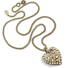 Load image into Gallery viewer, Vintage Crystal Heart Necklace or Choker, Victorian Heart MCM jewelry N1499