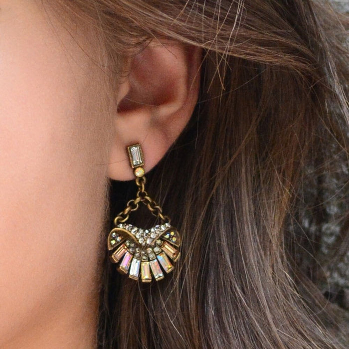 Art Deco Shell Earrings, Sea Shells, Beach Earrings, Boho Earrings, Ocean Earrings, Ocean Jewelry, Gypsy, Shell Jewelry, 1920s Earring E1267