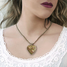 Load image into Gallery viewer, Victorian Heart Locket Necklace,