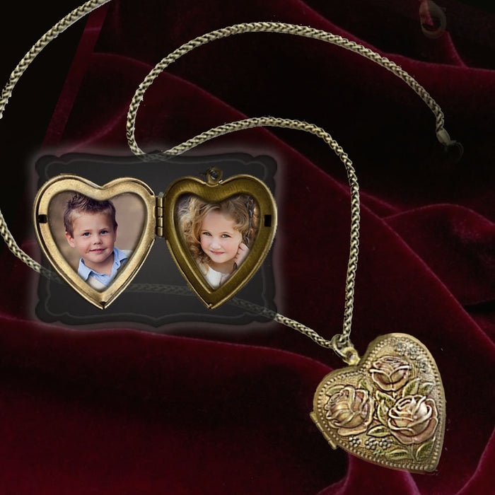 Victorian Heart Locket Necklace,