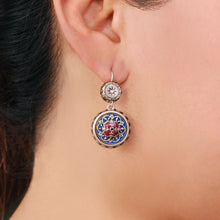 Load image into Gallery viewer, Concho Earrings, Southwest Earrings, Cowgirl Earrings, Simply Southern, Southwestern Jewelry, Medallion Earrings, Silver Earrings  E312