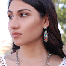 Load image into Gallery viewer, Desert Gypsy Linear Earrings, Southwest Earrings , Rustic Earrings , Rustic Style, Cowgirl Jewelry, Southwestern Jewelry OL_E338