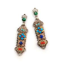 Load image into Gallery viewer, Desert Gypsy Linear Earrings, Southwest Earrings , Rustic Earrings , Rustic Style, Cowgirl Jewelry, Southwestern Jewelry OL_E338