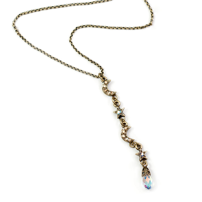 Star & Moon Y Necklace N1628 - sweetromanceonlinejewelry