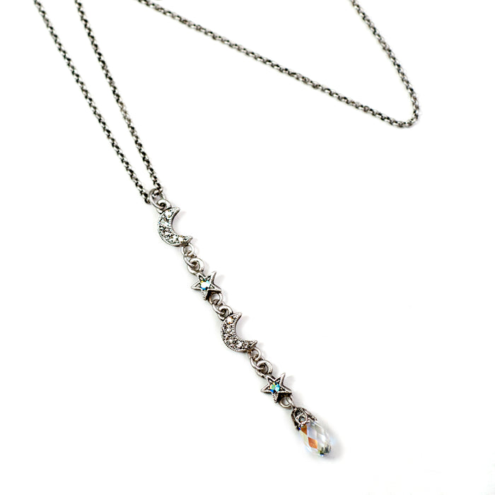 Star & Moon Y Necklace N1628 - sweetromanceonlinejewelry