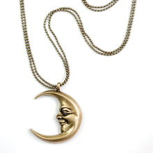 Load image into Gallery viewer, Man in a crescent Moon Necklace N1638 - sweetromanceonlinejewelry