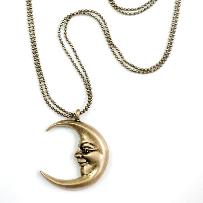 Man in a crescent Moon Necklace N1638 - sweetromanceonlinejewelry