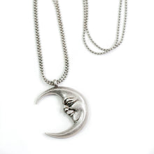 Load image into Gallery viewer, Man in a crescent Moon Necklace N1638 - sweetromanceonlinejewelry