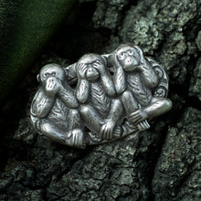 Load image into Gallery viewer, Speak no, See no, Hear no evil Monkey Brooch P661 - sweetromanceonlinejewelry
