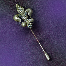Load image into Gallery viewer, Fleur de Lis Hat Pin P673 - sweetromanceonlinejewelry