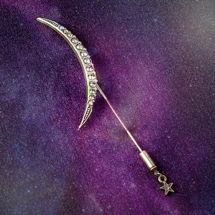 Crescent Moon Hat Pin P674 - sweetromanceonlinejewelry